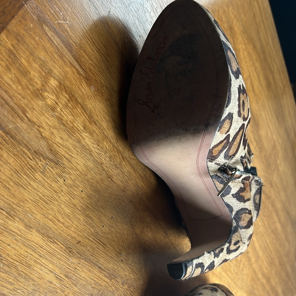 Sam Edelman hair calf platform animal print ankle boot size 8 - Picture 7 of 9